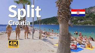 Kasjuni Beach Split Croatia Summer Beach Walk 4K