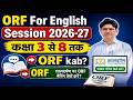 ORF For English || ORF 2026-27 || Shala Darpan par ORF Mapping Kaise Kare || ORf aaklan Kaise karen