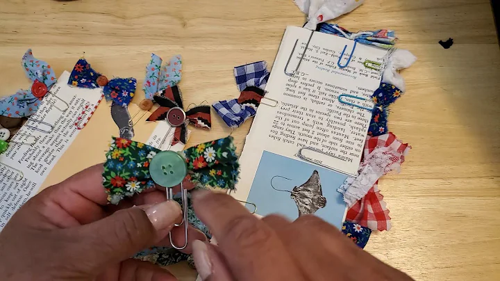 Fabric Bow Paperclips Using scraps and vintage buttons