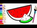 Bolalar uchun Tarvuz rasm chizish Drawing Watermelon for children Рисование Арбуз для детей