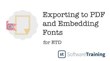 Exporting to PDF and Embedding Fonts for ETD