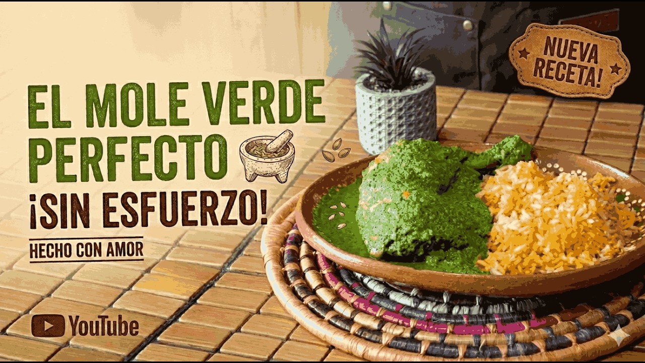 Receta de POLLO en MOLE VERDE fácil y rápido ¡Paso a paso! 👩‍🍳🔥✨