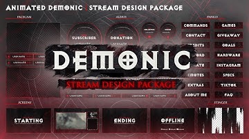 Animated Demonic Gothic Horror Twitch Overlay Stream Package for OBS, Streamlabs & StreamElements