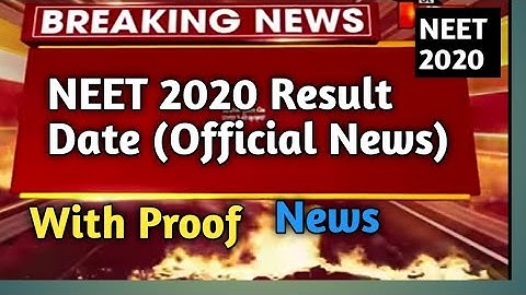 NEET 2020 Official Result Date and latest Result Update