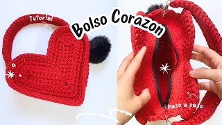 Bolso Corazon Tejido❤️ TENDENCIA | Tutorial Hebras Crochet
