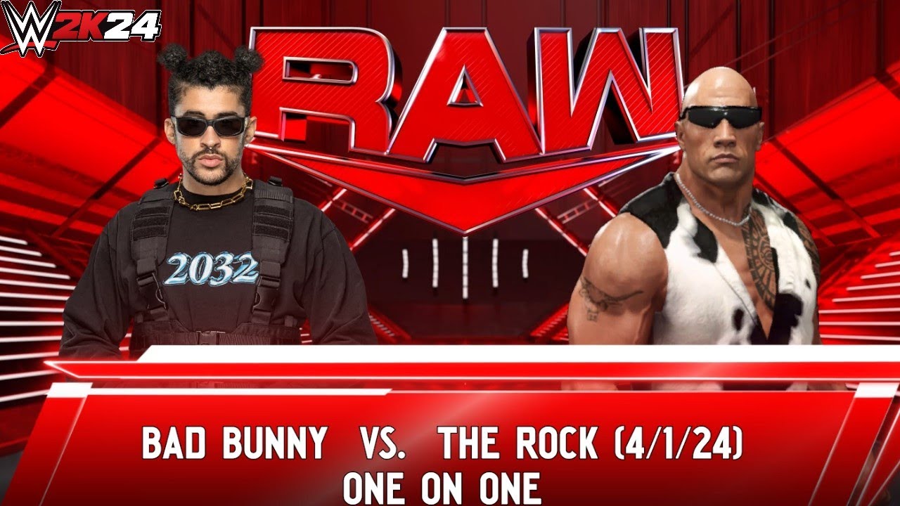 Full Match - Bad Bunny vs The Rock: Raw|WWE 2K24 - YouTube