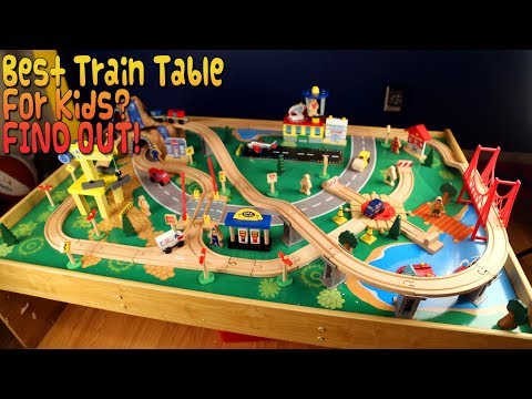 kidkraft waterfall mountain train set and table