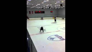 Marty Turco, Jack Skille, Jake Dowell playing baseball