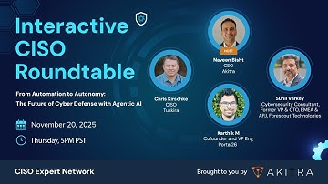 November 2025 Interactive CISO Roundtable | From Automation to Autonomy