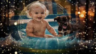 Relaxing Soft music with Cute Baby and Dog 🍀 Deep Sleep, Study, Depression and Heals the Mind & Body