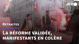 Réforme des retraites validée: des manifestants en colère à Paris, Rennes et Lyon | AFP