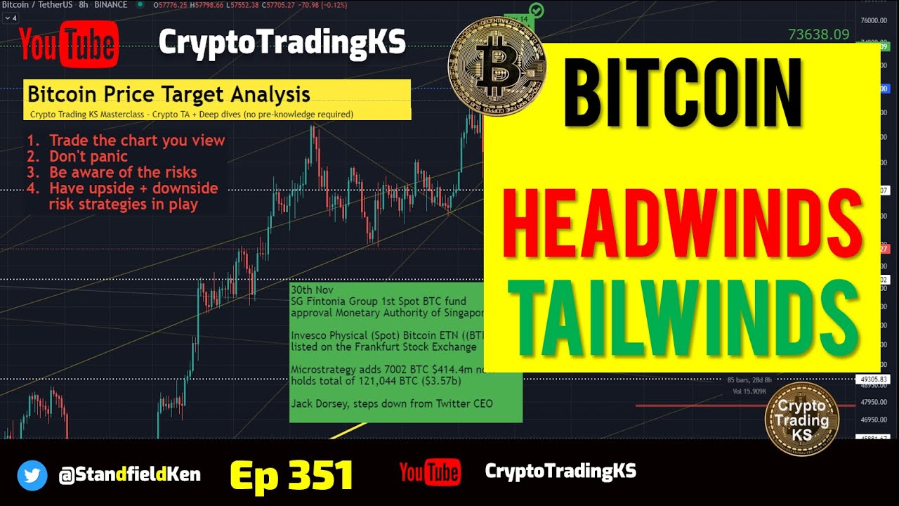 E351  Crypto headwinds & tailwinds for Bitcoin.  Where is price likely to go?