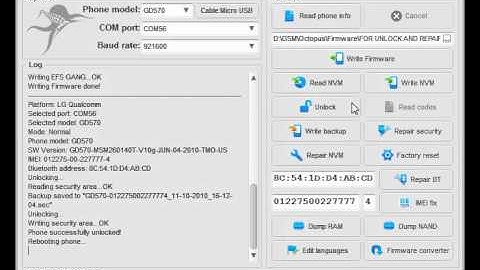 GD570 - Write Firmware, Unlock, Repair IMEI, Repair BT