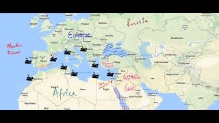 Countries and Trade Routes near Mediterranean Sea