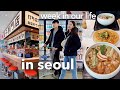 Seoul vlog  korean grocery store tour  expensive fruit  scary culture shock japanese udon