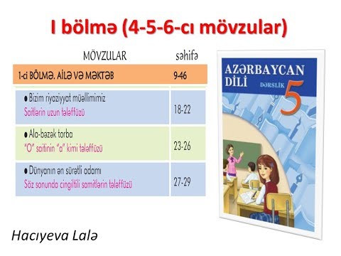 5- ci sinif Azərbaycan dili dərslik ( I bölmə  4-5-6-cı mövzular )