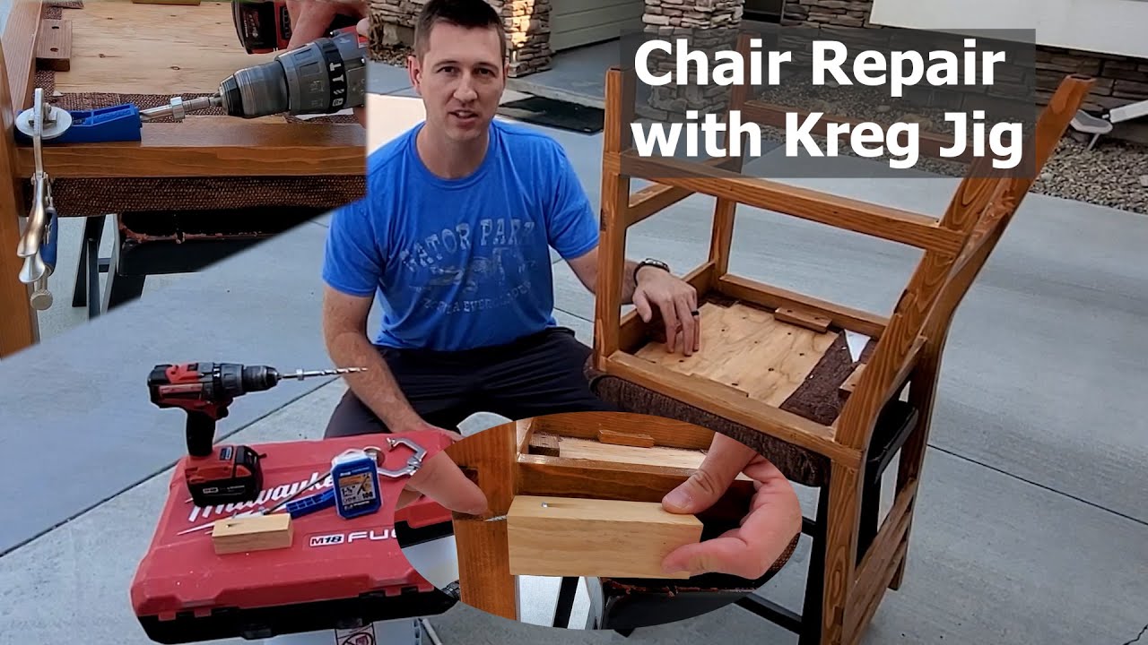 Wooden Kitchen Chair Repair with Kreg Jib YouTube