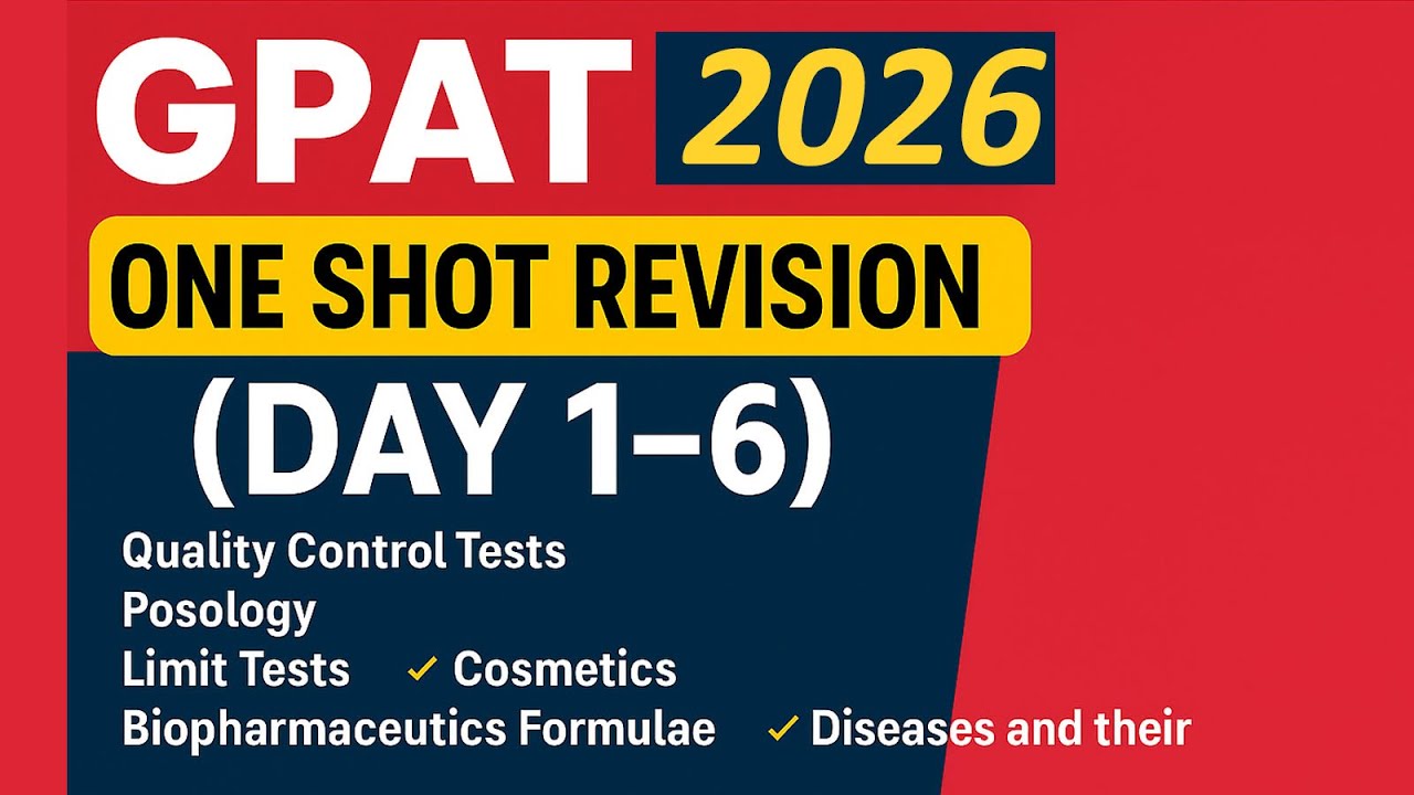 GPAT One Shot |Quality Control, Posology, Limit Tests, Cosmetics, Biopharmaceutics, Drugs of Choice