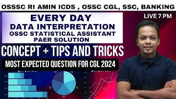 OSSC STATISTICAL ASSISTANT ANSWER KEY  | Data interpretation + Arithmetic | DEEPAK SIR |#ossccgl2024