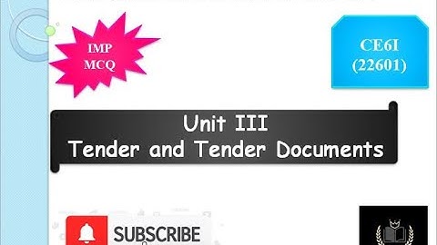 MCQ on contracts and accounts Unit 3 [Tender and Tender Documents]