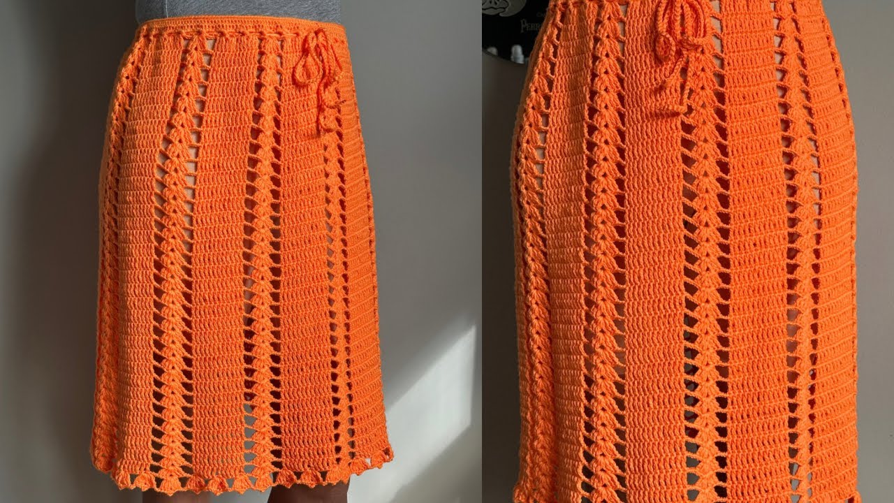 Saia de crochê longa passo-a passo