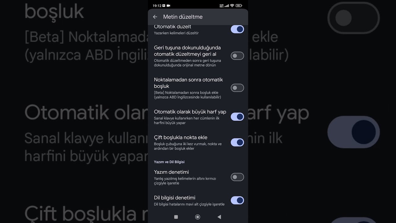 Gboard Yazım Denetimi Açma #gboard #klavye