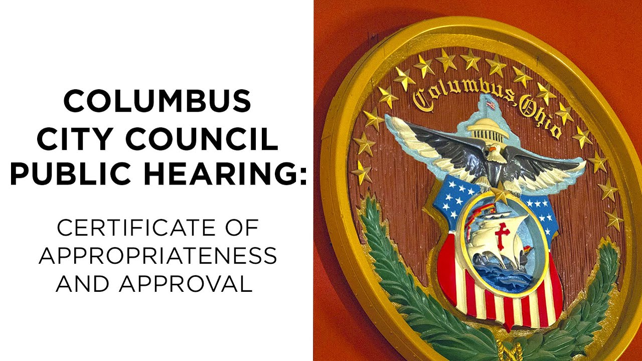 Public Hearing: Certificate of Appropriateness and Approval