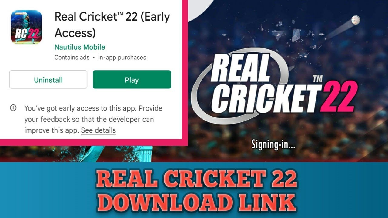 HOW TO DOWNLOAD REAL CRICKET 22 EARLY ACCESS ON ANY ANDROID PHONE|| RC22 PLAY STORE DOWNLOAD LINK