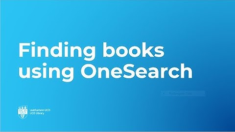 Finding books using OneSearch