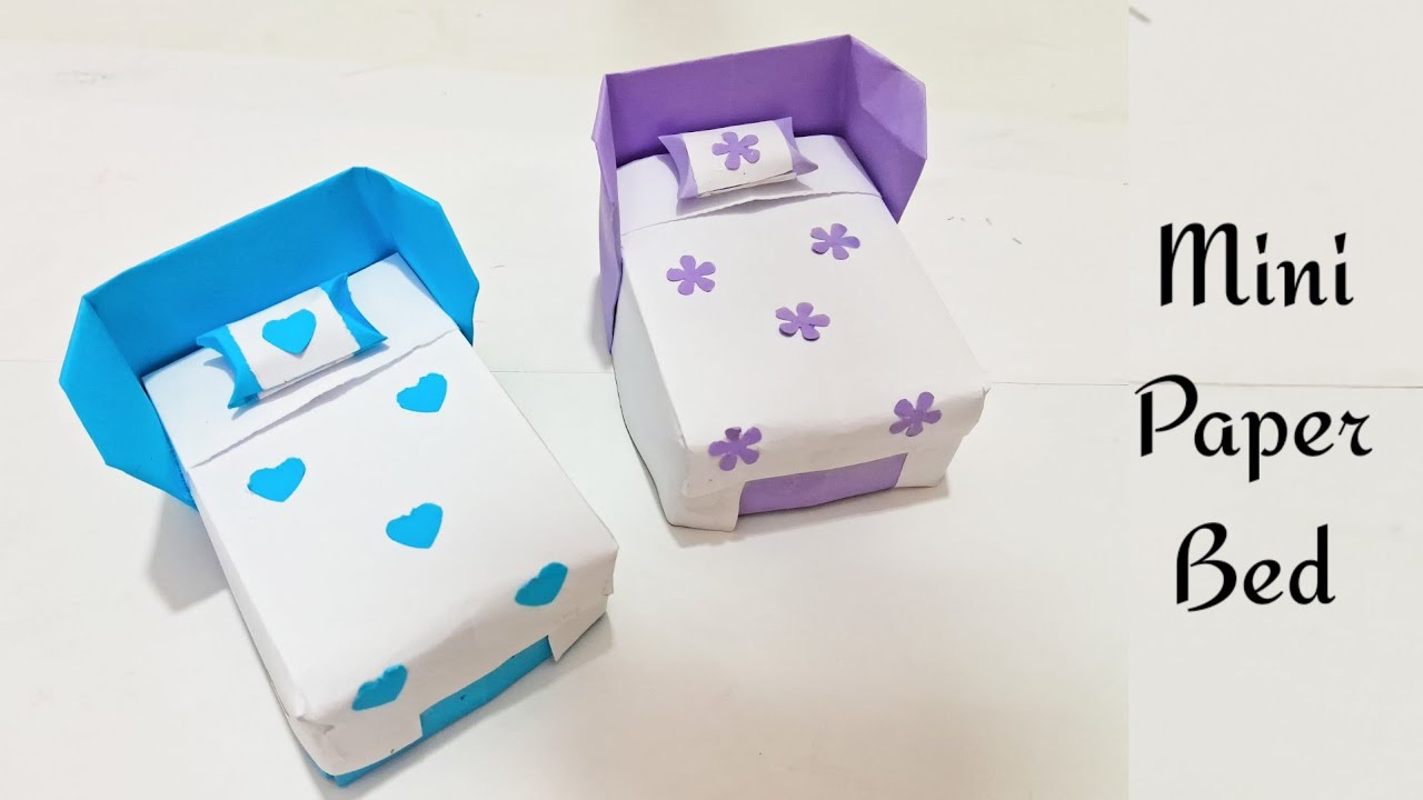 Origami Furniture | How To Make a Paper Bed Origami | Paper Craft | mini paper bed | diy |