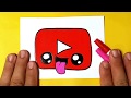 Como desenhar LOGO YOUTUBE fofo ♥ Desenhos Kawaii - Desenho para Desenhar