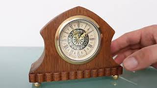 Sold ! MANTEL Baby Mini CLOCK Vintage Germany Miniature Mid Century Wood TOP Condition