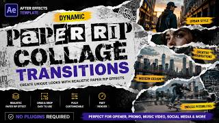 Dynamic Paper Rip Collage Transitions