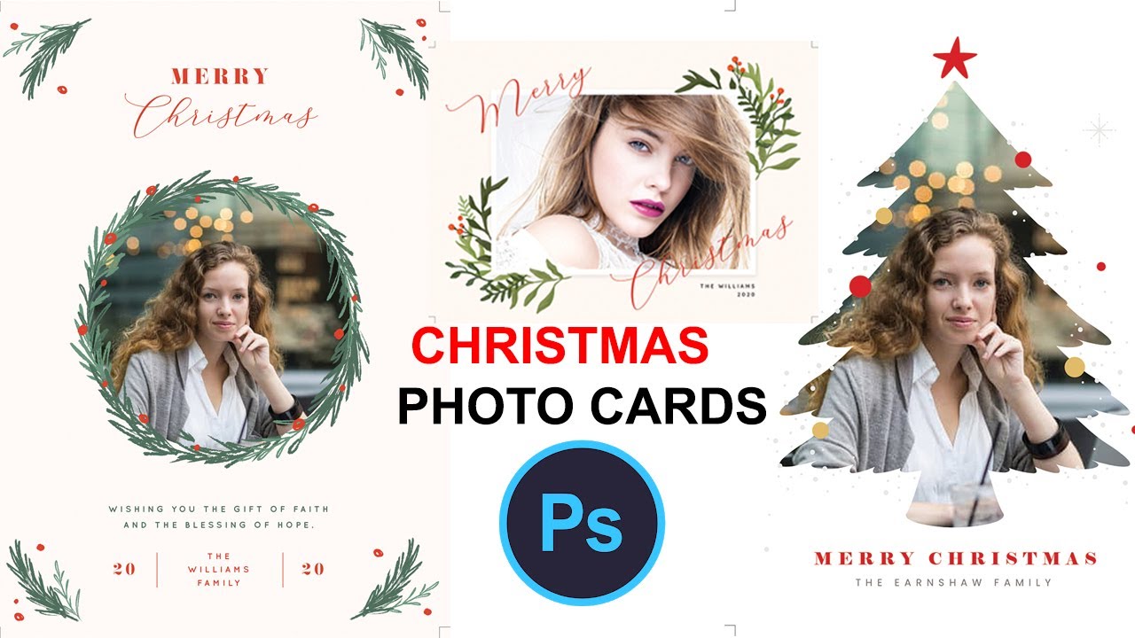 christmas cards  Photoshop Tutes With Christmas Photo Card Templates Photoshop