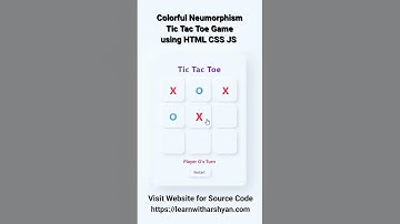 Neumorphism Tic Tac Toe Game using HTML CSS JS  #shorts #webdev #braingames #lifeisbutadream