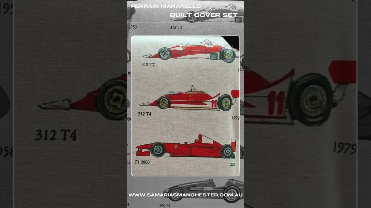 Ferrari Maranello Quilt Cover Set. 