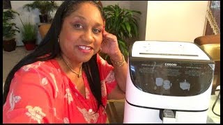 1582 - NEW 5.8 quart Cosori Air Fryer in WHITE/ unboxing 