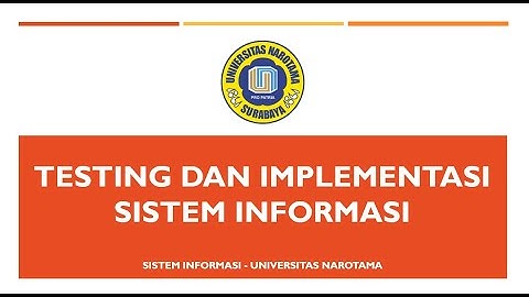 UJIAN AKHIR SEMESTER TESTING DAN IMPLEMENTASI SISTEM INFORMASI - UNIVERSITAS NAROTAMA