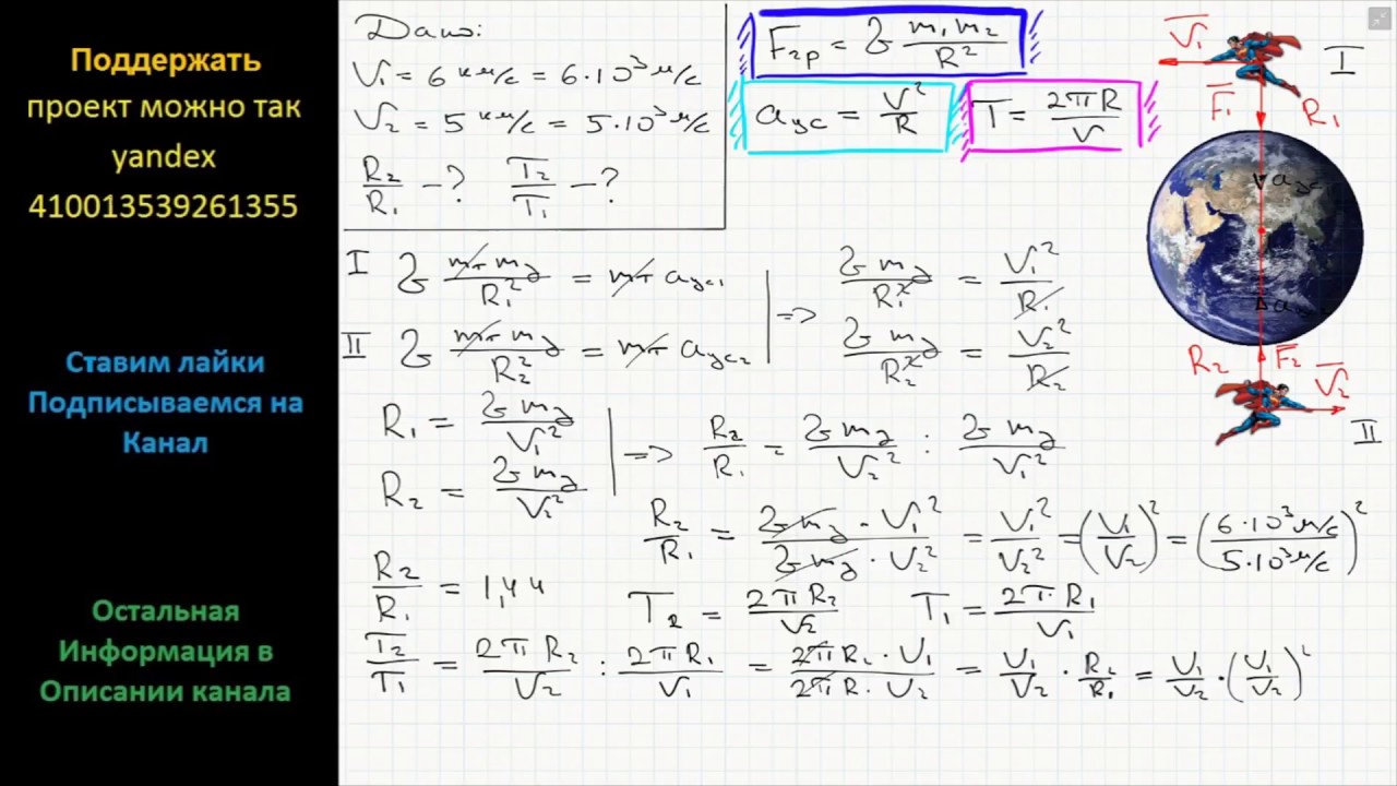 Физика Искусственный спутник обращается по круговой орбите вокруг Земли ...