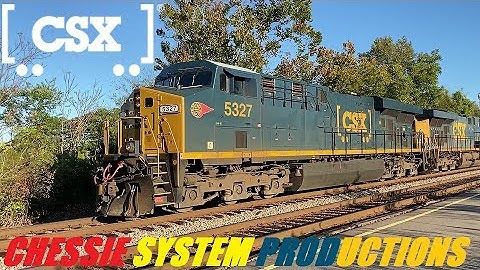 🐲[CSXT]5327 [ES40DC]WM Sticker Unit & 5405 ES40DC Leads Q471-01 On the #1 Track In Fay NC