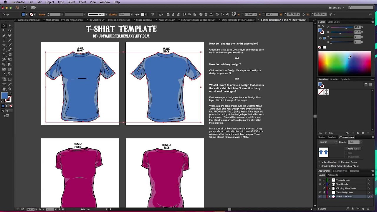 Download Illustrator T-Shirt Template Tutorial - YouTube