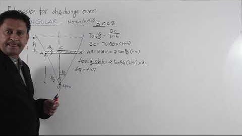 Fluid Mechanics: Measurement of Discharge-Triangular Notch Theory Lec 14
