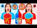 Rood Voedsel vs Blauw Voedsel Uitdaging | Grappige Situaties RaPaPa Best