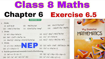 Class 8 Maths Exercise 6.5 in Hindi | My Essential Mathematics |Algebraic Expressions and Identities