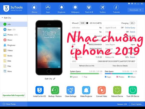 #1 Tạo nhạc chuông iphone bằng 3Utools : Nhạc chuông iphone 2019! Mới Nhất