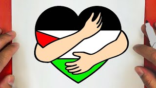 رسم عن فلسطين / رسم فلسطين /  رسم سهل فلسطين / رسم علم فلسطين / رسم سهل / تعليم الرسم للمبتدئين