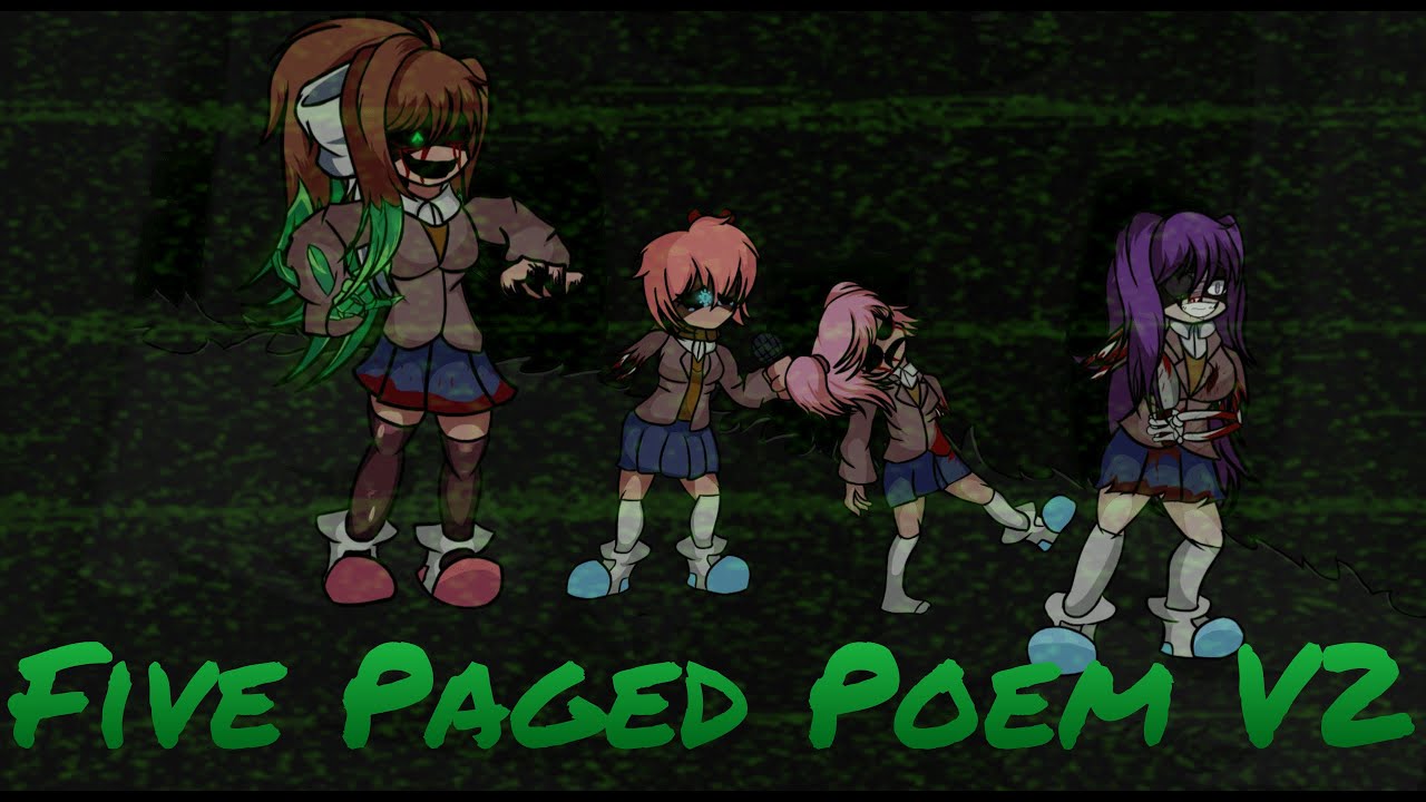 Five Paged Poem V2||FNF Five Fold Fatality Cover But Monika.Exe sings it