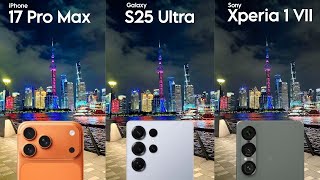iPhone 17 Pro Max VS Galaxy S25 Ultra VS Sony Xperia 1 VII Camera Test