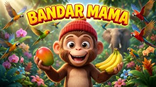 Bandar Mama 3D Cartoon 🐒 | Hindi Kids Rhyme | Cute Monkey Animation | Jungle Fun Song 🎶