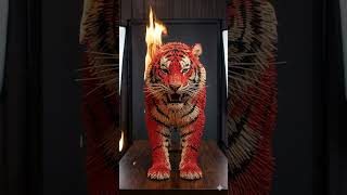 Igniting a Tiger Made of 50,000 Matches